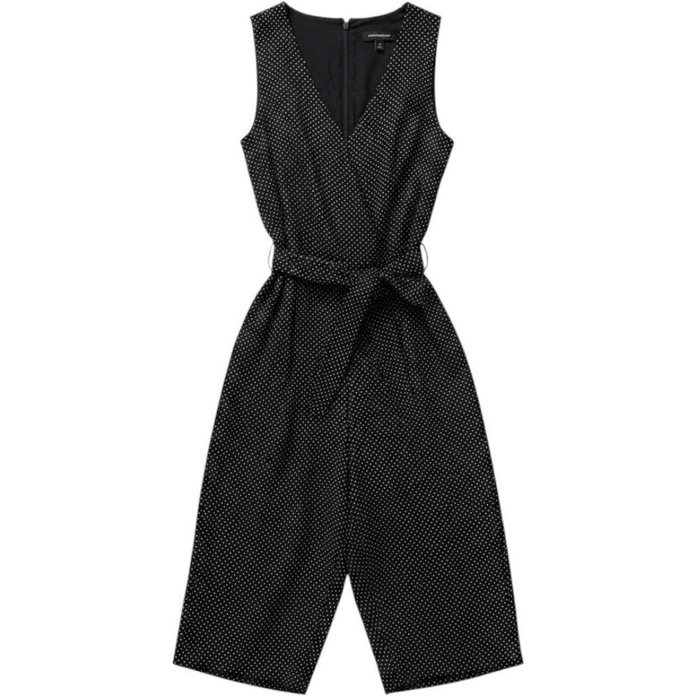 Banana Republic black jumpsuit with white polka dots, size 4